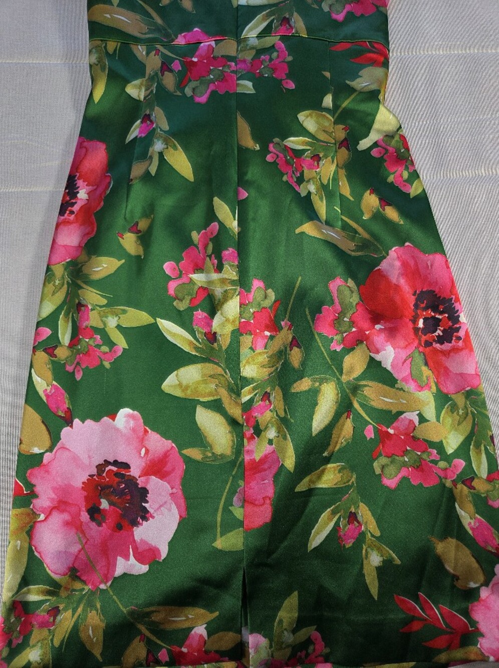 Eliza J Floral Halter Cocktail Dress Green Pink Satin Wedding Guest Size 6 - Picture 4 of 9